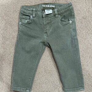 Zara Kids Olive Green Denim Jeans